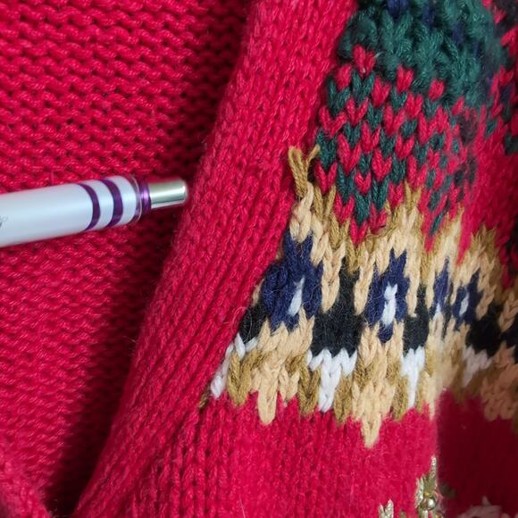 Heirloom Collectibles Christmas Sweater Bells Wreath Scottie Dog Stocking 22/24 - Picture 9 of 16